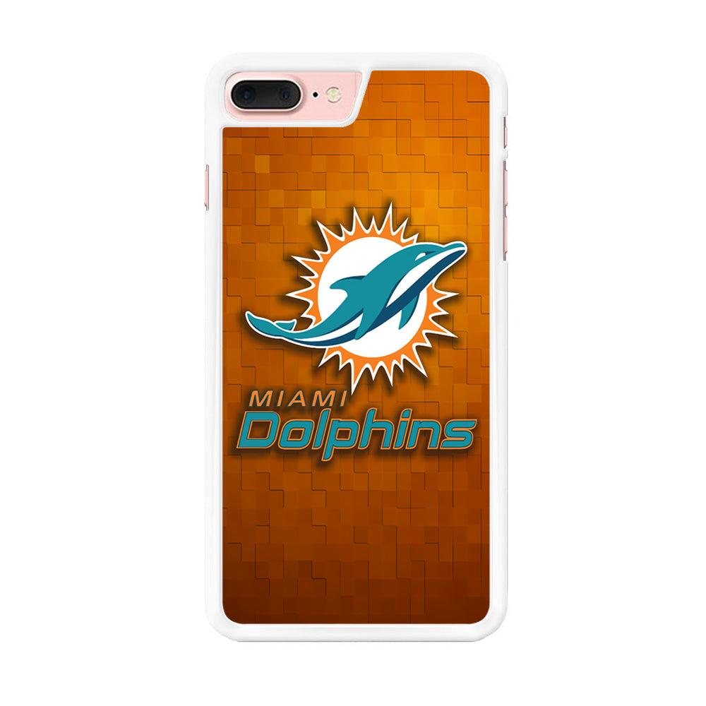 NFL Miami Dolphins 001 iPhone 7 Plus Case-Rubber / White (2D Case)-Xtracase
