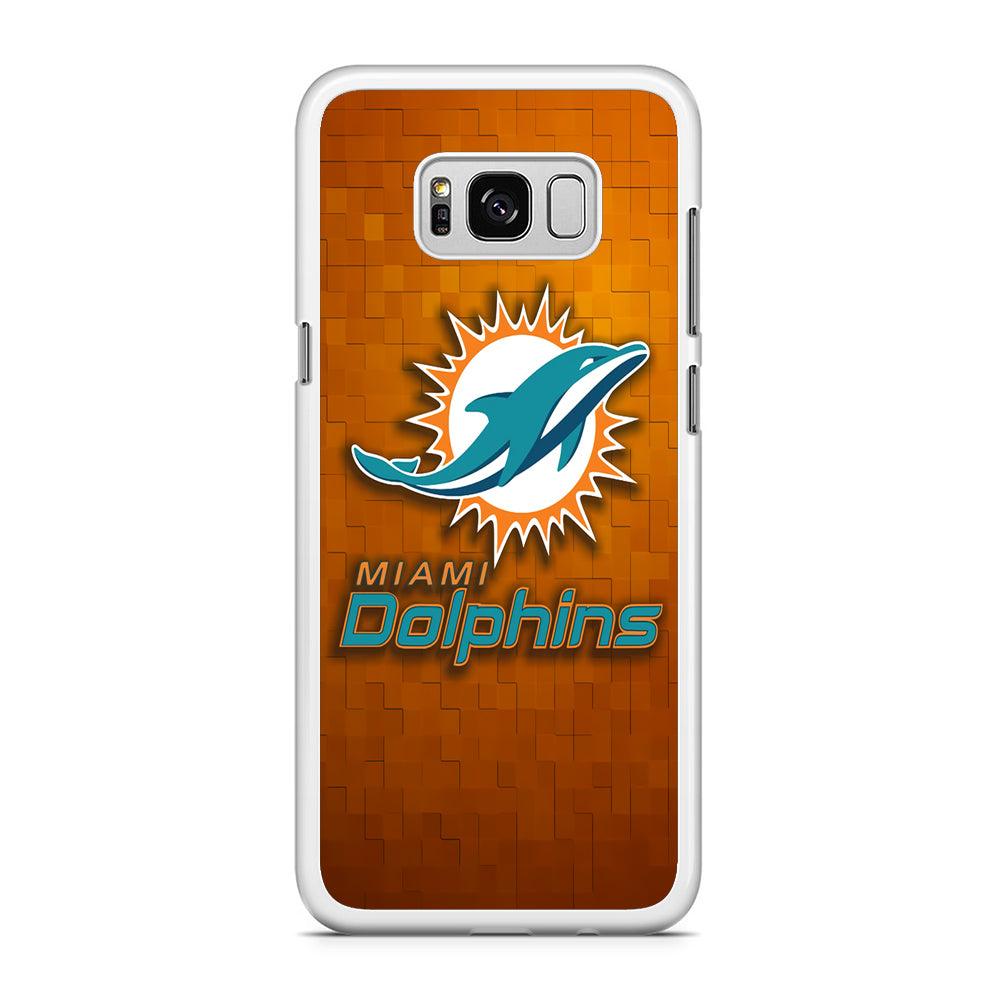 NFL Miami Dolphins 001 Samsung Galaxy S8 Plus Case-Rubber / White (2D Case)-Xtracase