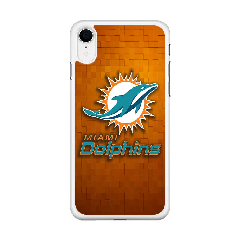 NFL Miami Dolphins 001 iPhone XR Case-Rubber / White (2D Case)-Xtracase