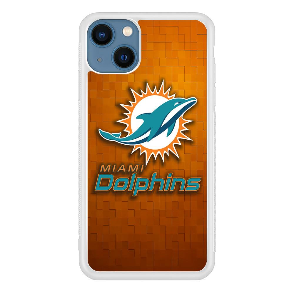 NFL Miami Dolphins 001 iPhone 13 Mini Case-Rubber / White (2D Case)-Xtracase