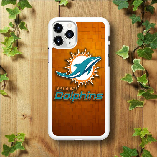 NFL Miami Dolphins 001 iPhone 11 Pro Max Case-Rubber / White (2D Case)-Xtracase