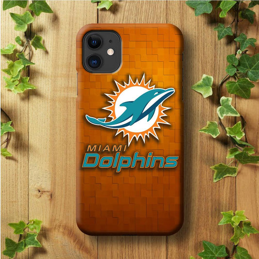 NFL Miami Dolphins 001 iPhone 11 Case-Plastic / Full Wrap (3D Case)-Xtracase