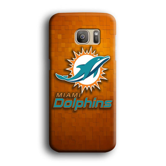 NFL Miami Dolphins 001 Samsung Galaxy S7 Edge Case-Plastic / Full Wrap (3D Case)-Xtracase