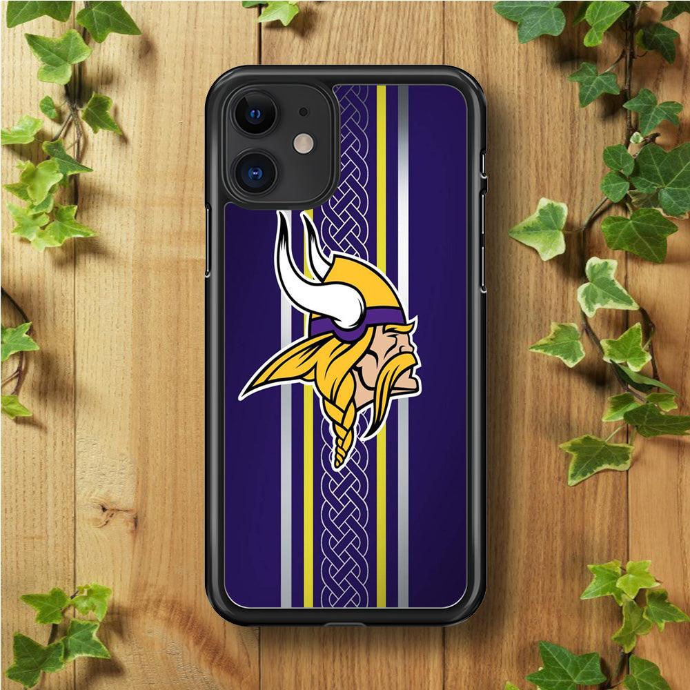 NFL Minnesota Vikings 001 iPhone 11 Case-Rubber / Black (2D Case)-Xtracase