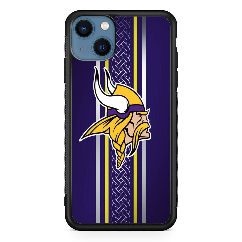 NFL Minnesota Vikings 001 iPhone 13 Case-Rubber / Black (2D Case)-Xtracase