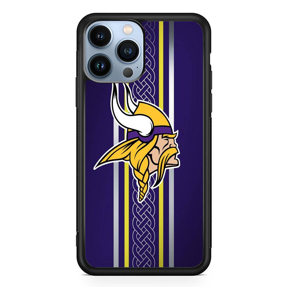 NFL Minnesota Vikings 001 iPhone 13 Pro Case-Rubber / Black (2D Case)-Xtracase