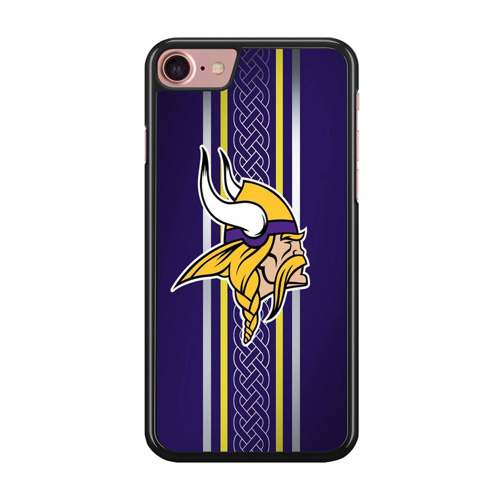 NFL Minnesota Vikings 001 iPhone SE 2020 Case-Rubber / Black (2D Case)-Xtracase