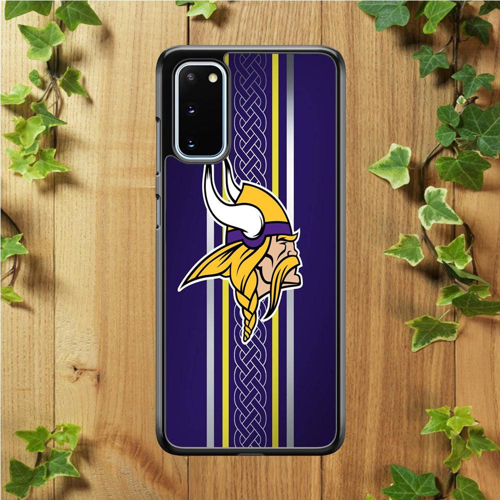 NFL Minnesota Vikings 001 Samsung Galaxy S20 Case-Rubber / Black (2D Case)-Xtracase