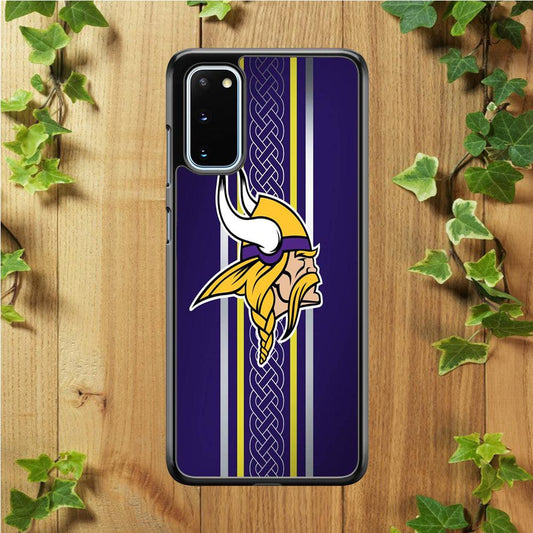 NFL Minnesota Vikings 001 Samsung Galaxy S20 Case-Rubber / Black (2D Case)-Xtracase