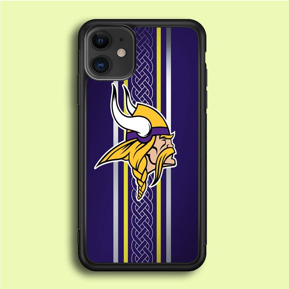 NFL Minnesota Vikings 001 iPhone 12 Mini Case-Rubber / Black (2D Case)-Xtracase