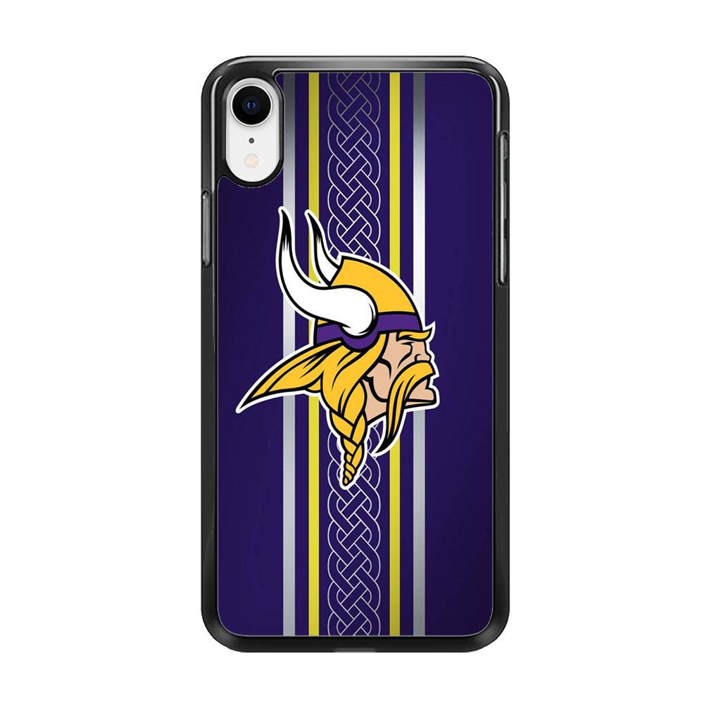 NFL Minnesota Vikings 001 iPhone XR Case-Rubber / Black (2D Case)-Xtracase