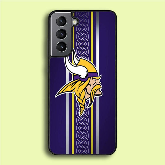 NFL Minnesota Vikings 001 Samsung Galaxy S21 Plus Case-Rubber / Black (2D Case)-Xtracase