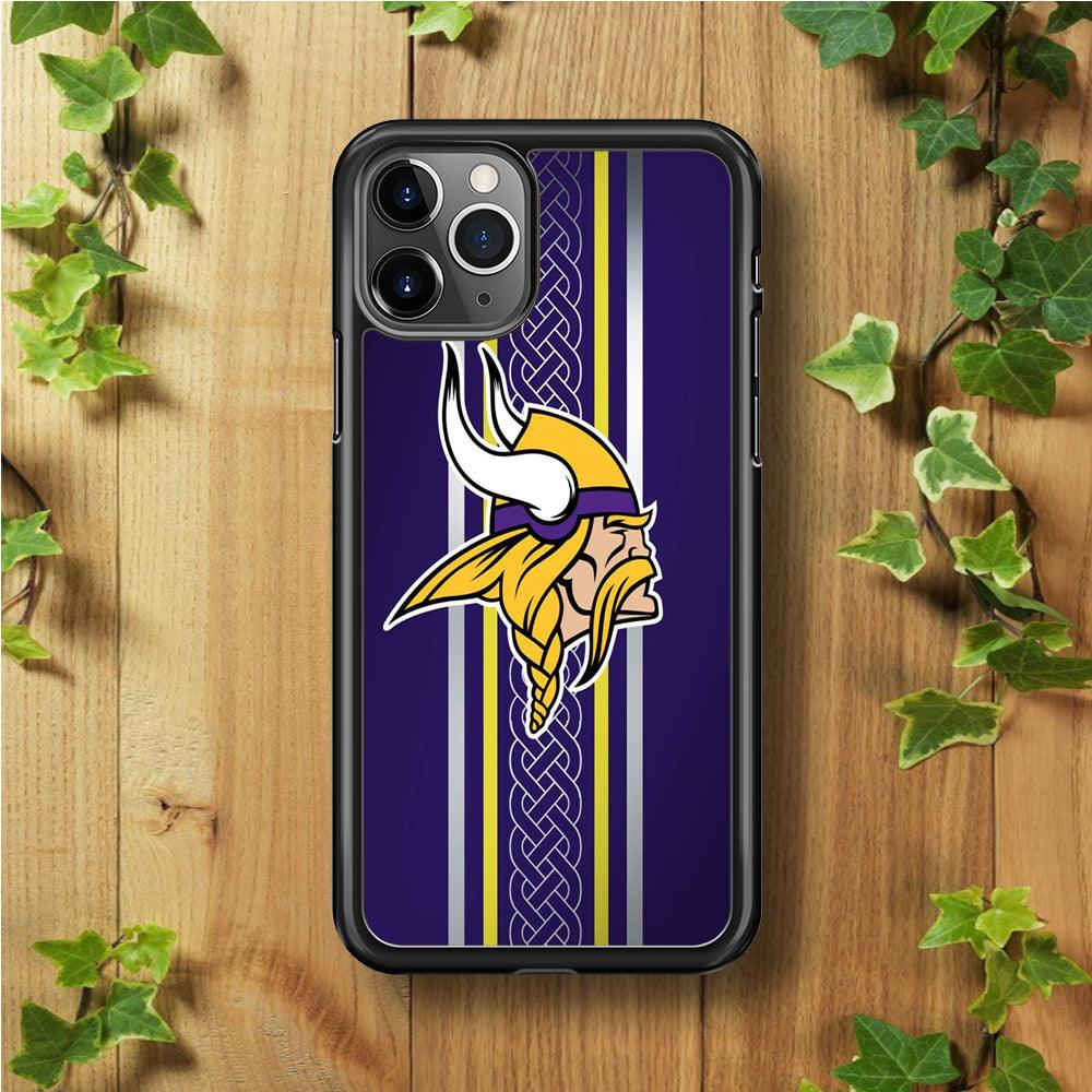 NFL Minnesota Vikings 001 iPhone 11 Pro Case-Rubber / Black (2D Case)-Xtracase
