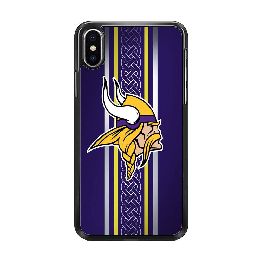 NFL Minnesota Vikings 001 iPhone Xs Case-Rubber / Black (2D Case)-Xtracase