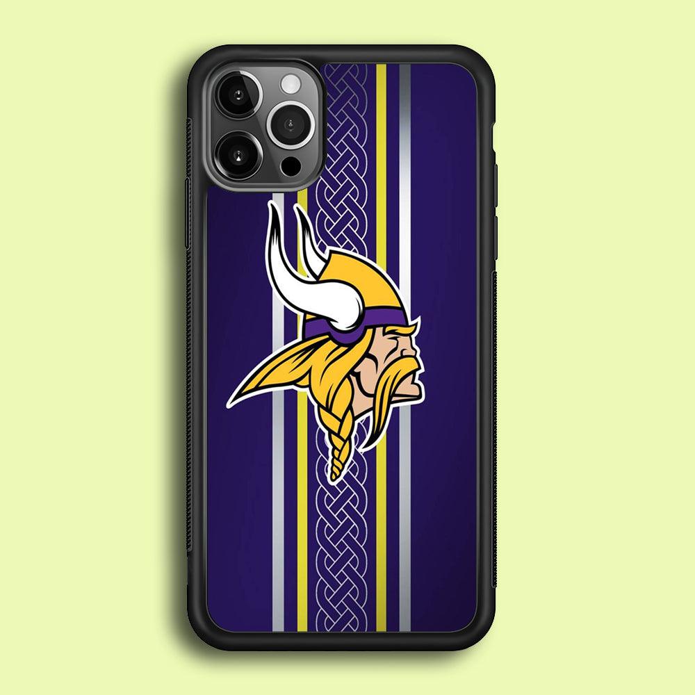 NFL Minnesota Vikings 001 iPhone 12 Pro Case-Rubber / Black (2D Case)-Xtracase