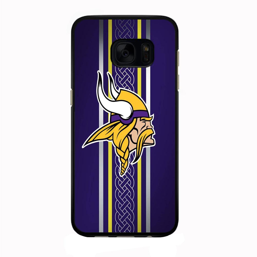 NFL Minnesota Vikings 001 Samsung Galaxy S7 Edge Case-Rubber / Black (2D Case)-Xtracase