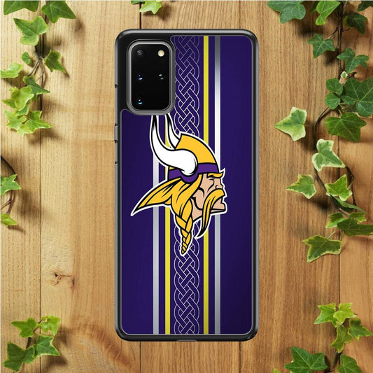 NFL Minnesota Vikings 001 Samsung Galaxy S20 Plus Case-Rubber / White (2D Case)-Xtracase