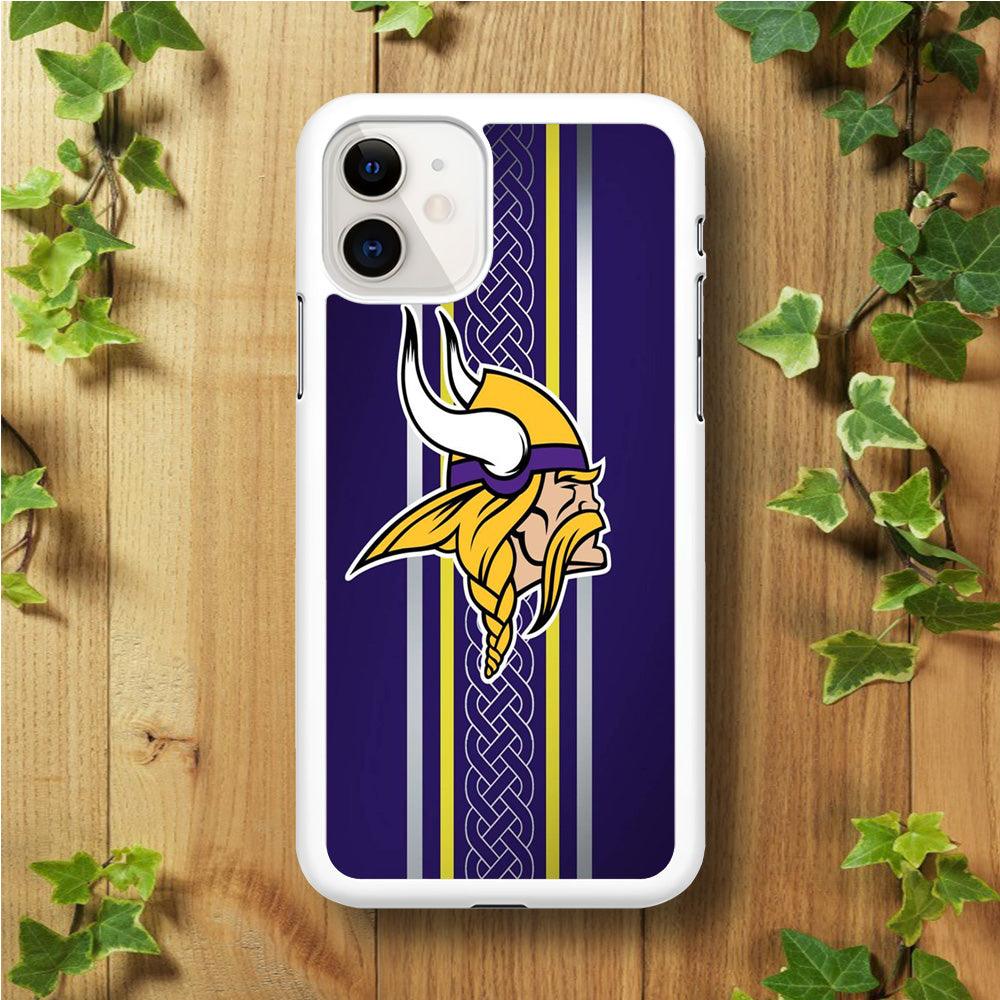 NFL Minnesota Vikings 001 iPhone 11 Case-Rubber / White (2D Case)-Xtracase