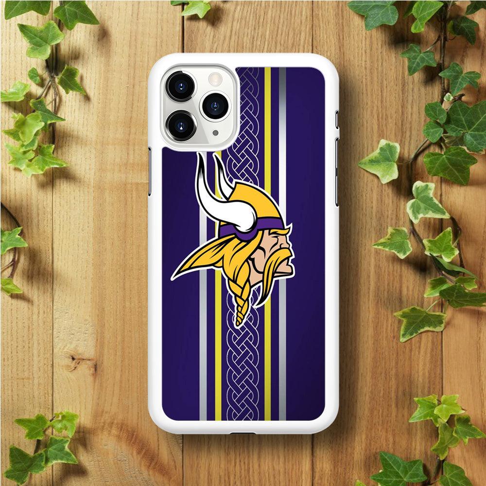NFL Minnesota Vikings 001 iPhone 11 Pro Case-Rubber / White (2D Case)-Xtracase