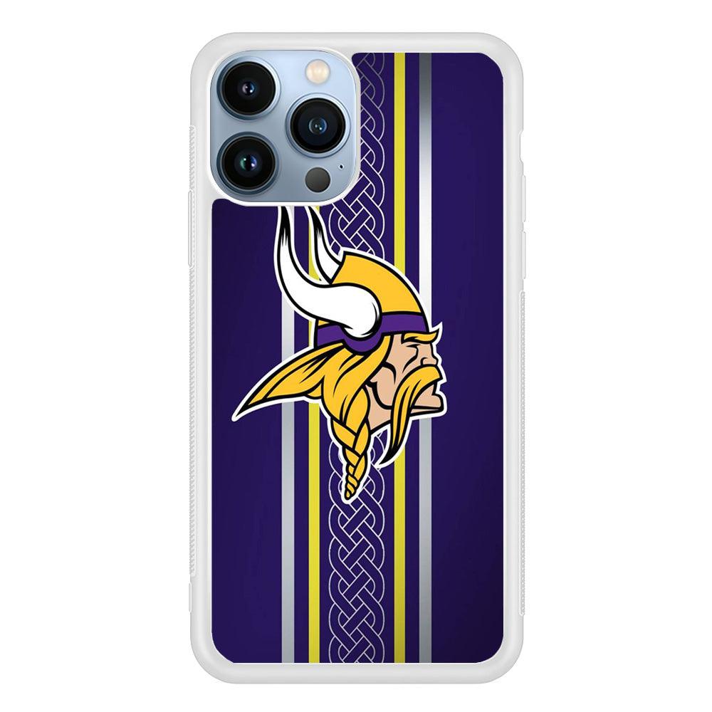 NFL Minnesota Vikings 001 iPhone 13 Pro Case-Rubber / White (2D Case)-Xtracase