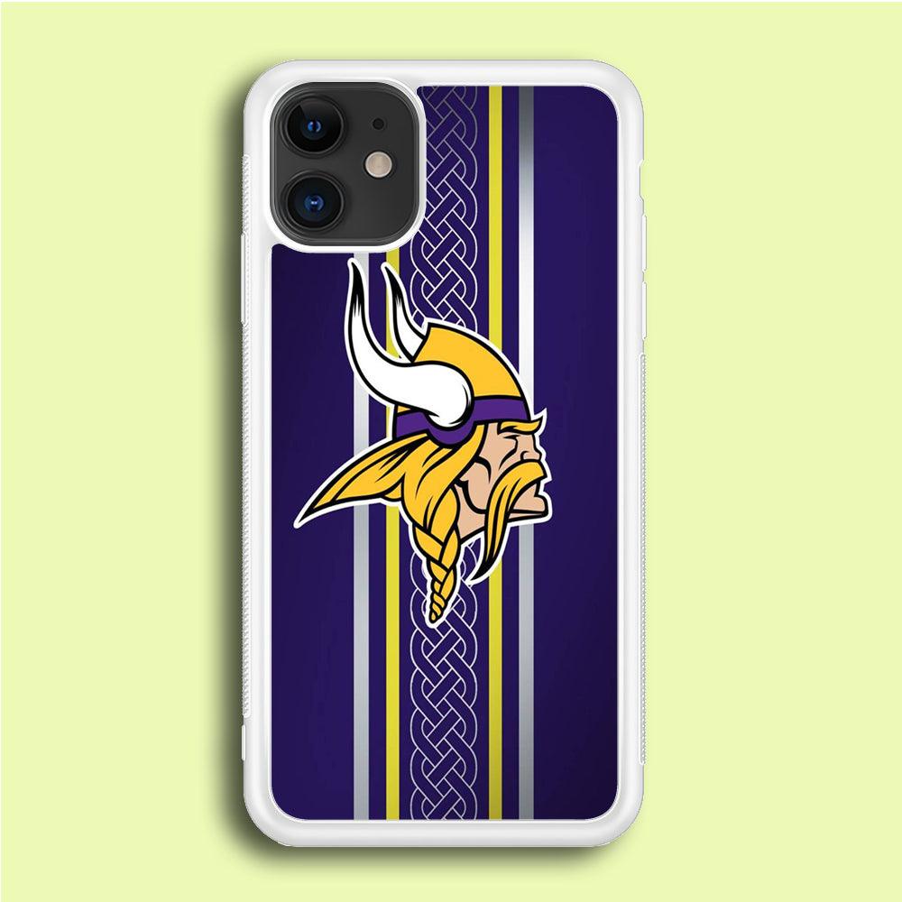 NFL Minnesota Vikings 001 iPhone 12 Mini Case-Rubber / White (2D Case)-Xtracase