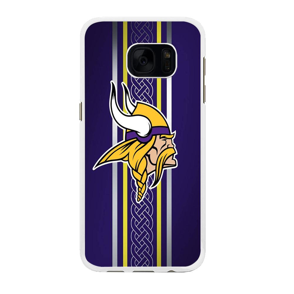 NFL Minnesota Vikings 001 Samsung Galaxy S7 Edge Case-Rubber / White (2D Case)-Xtracase