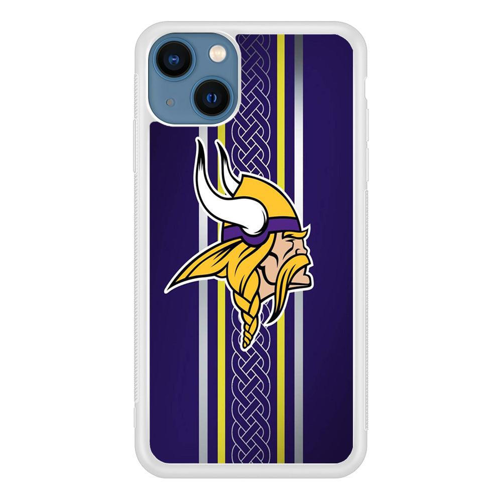 NFL Minnesota Vikings 001 iPhone 13 Case-Rubber / White (2D Case)-Xtracase