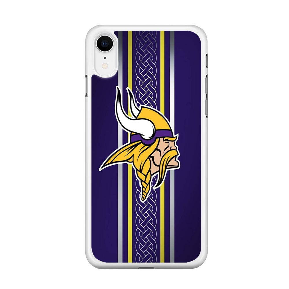 NFL Minnesota Vikings 001 iPhone XR Case-Rubber / White (2D Case)-Xtracase