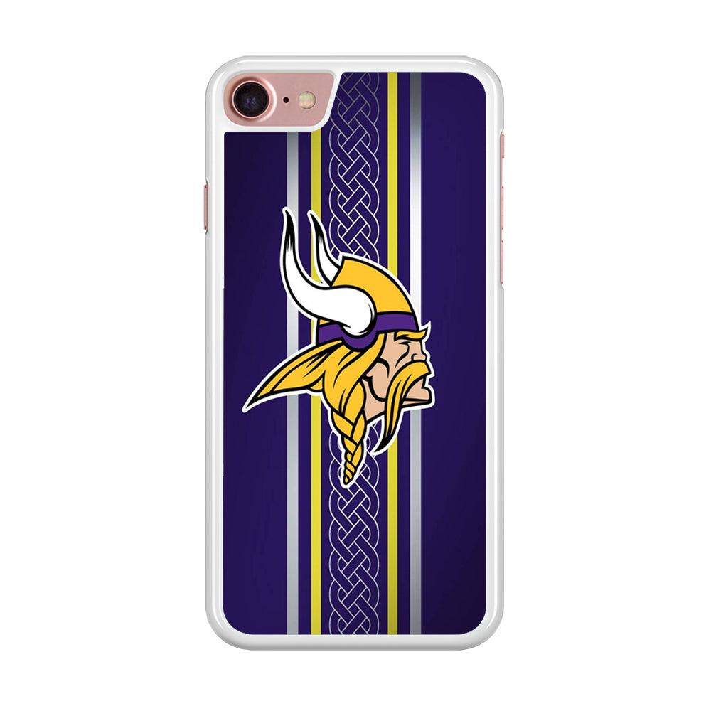 NFL Minnesota Vikings 001 iPhone SE 2020 Case-Rubber / White (2D Case)-Xtracase