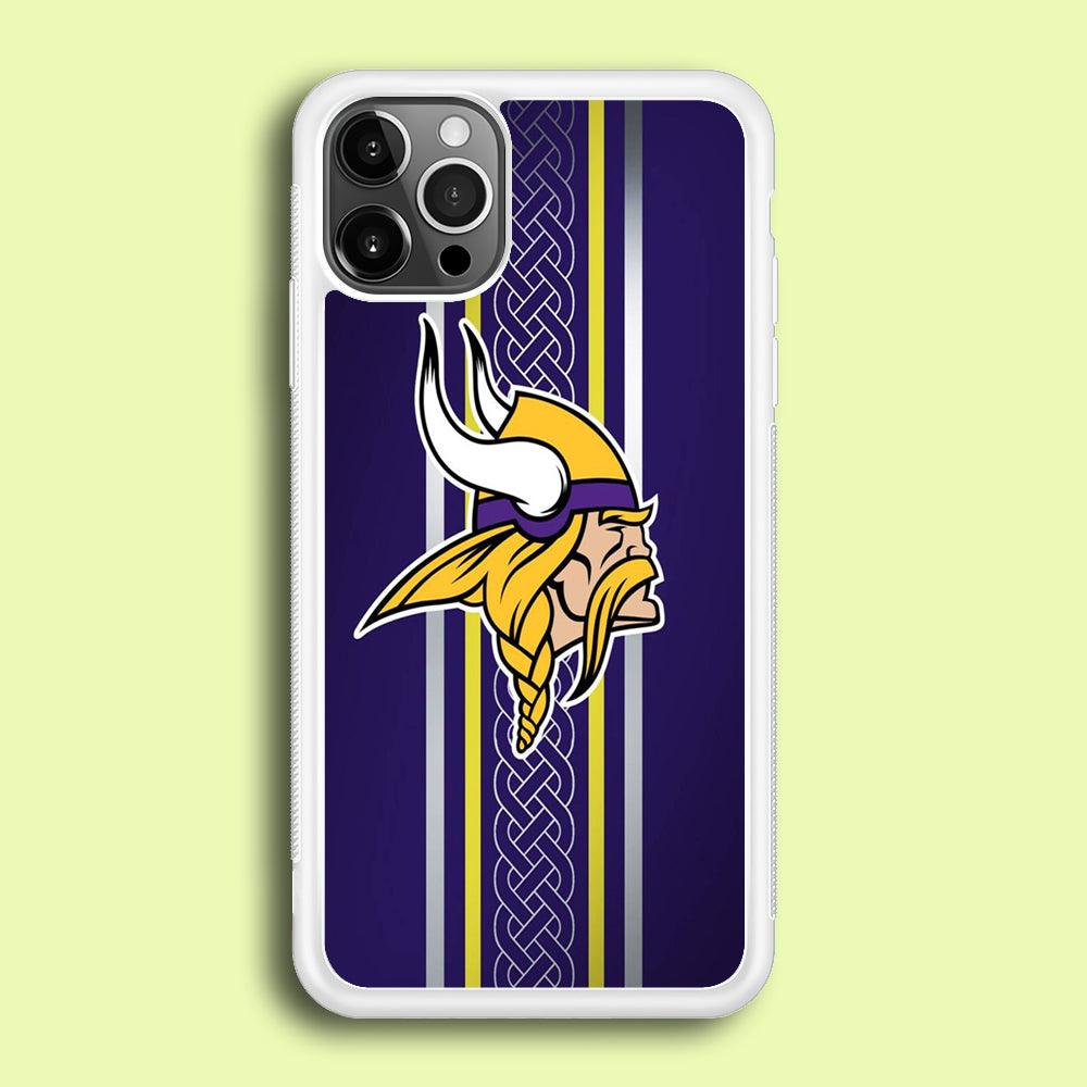 NFL Minnesota Vikings 001 iPhone 12 Pro Case-Rubber / White (2D Case)-Xtracase