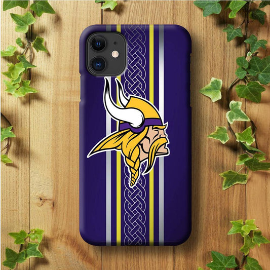 NFL Minnesota Vikings 001 iPhone 11 Case-Plastic / Full Wrap (3D Case)-Xtracase