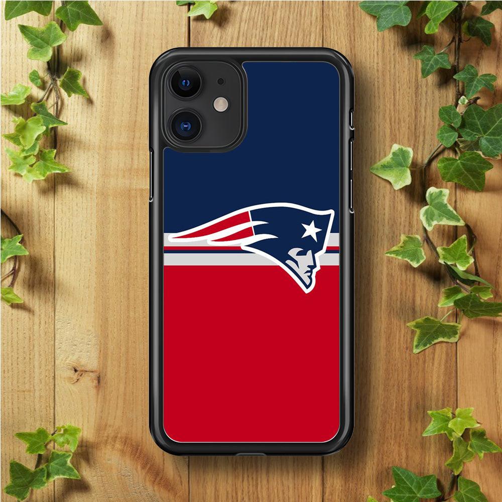 NFL New England Patriots 001 iPhone 11 Case-Rubber / Black (2D Case)-Xtracase