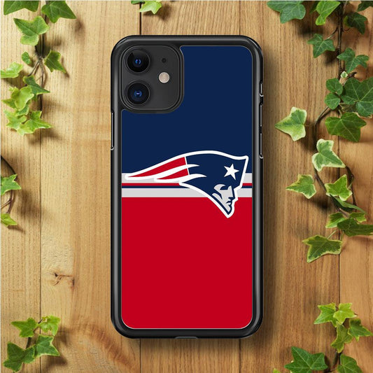 NFL New England Patriots 001 iPhone 11 Case-Rubber / Black (2D Case)-Xtracase