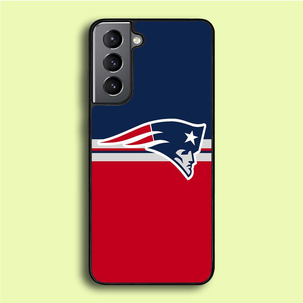 NFL New England Patriots 001 Samsung Galaxy S21 Plus Case-Rubber / White (2D Case)-Xtracase