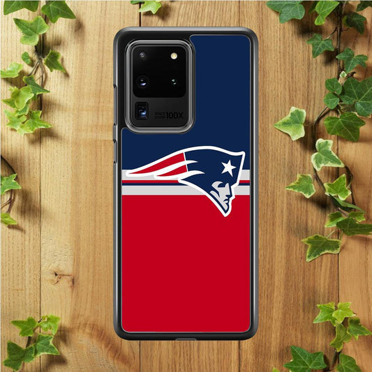 NFL New England Patriots 001 Samsung Galaxy S20 Ultra Case-Rubber / Black (2D Case)-Xtracase