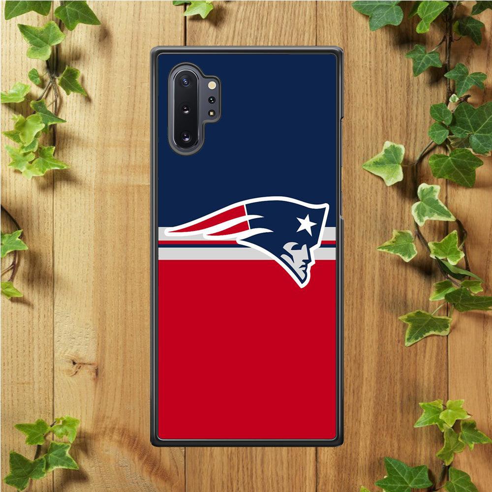 NFL New England Patriots 001 Samsung Galaxy Note 10 Plus Case-Rubber / White (2D Case)-Xtracase