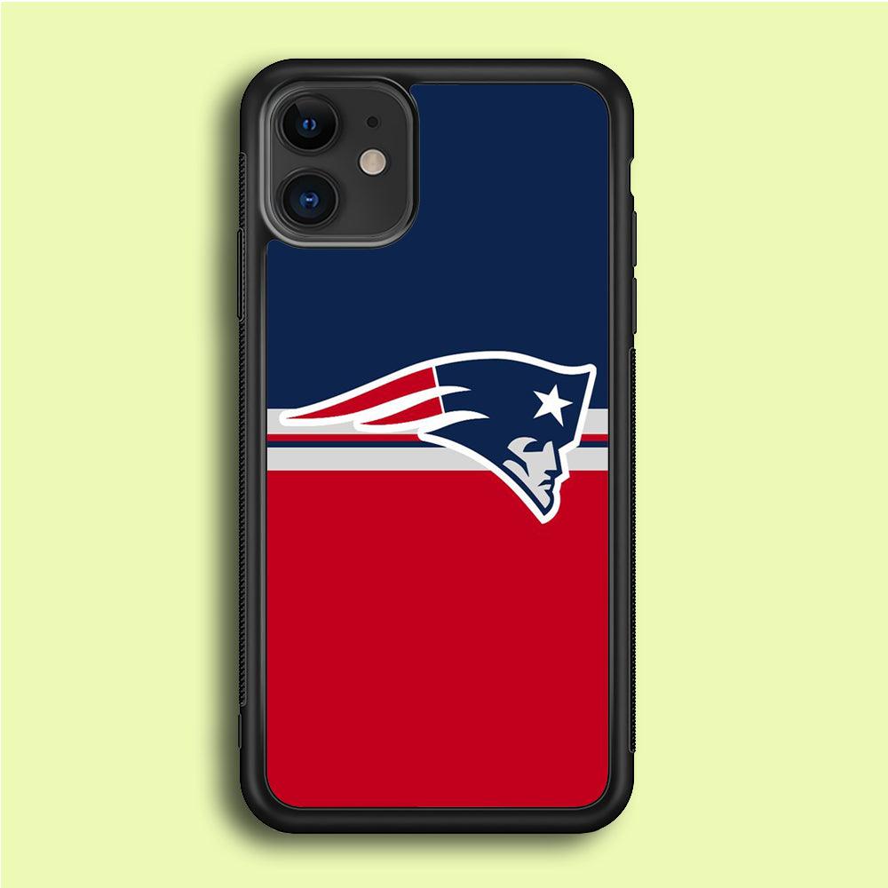 NFL New England Patriots 001 iPhone 12 Mini Case-Rubber / Black (2D Case)-Xtracase