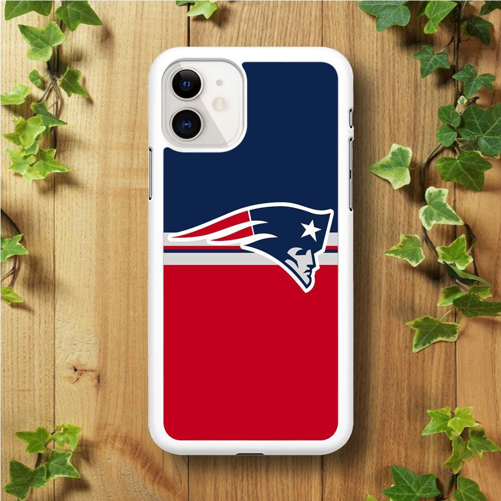 NFL New England Patriots 001 iPhone 11 Case-Rubber / White (2D Case)-Xtracase