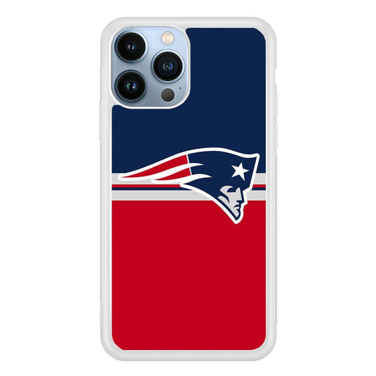 NFL New England Patriots 001 iPhone 13 Pro Max Case-Rubber / White (2D Case)-Xtracase