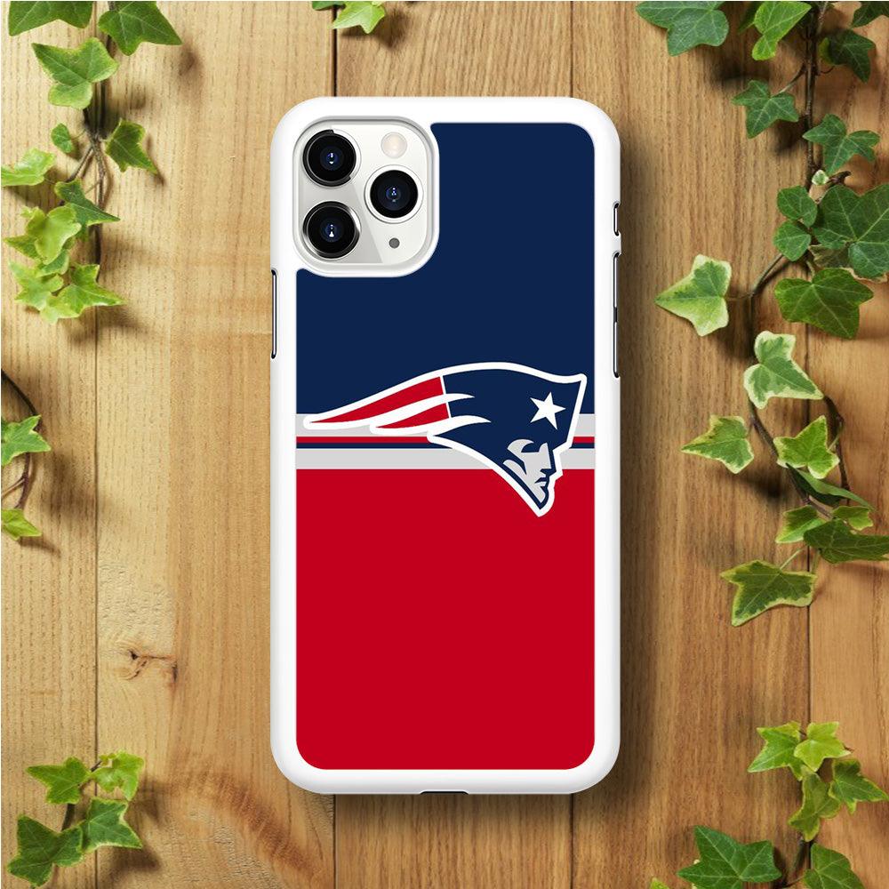 NFL New England Patriots 001 iPhone 11 Pro Max Case-Rubber / White (2D Case)-Xtracase