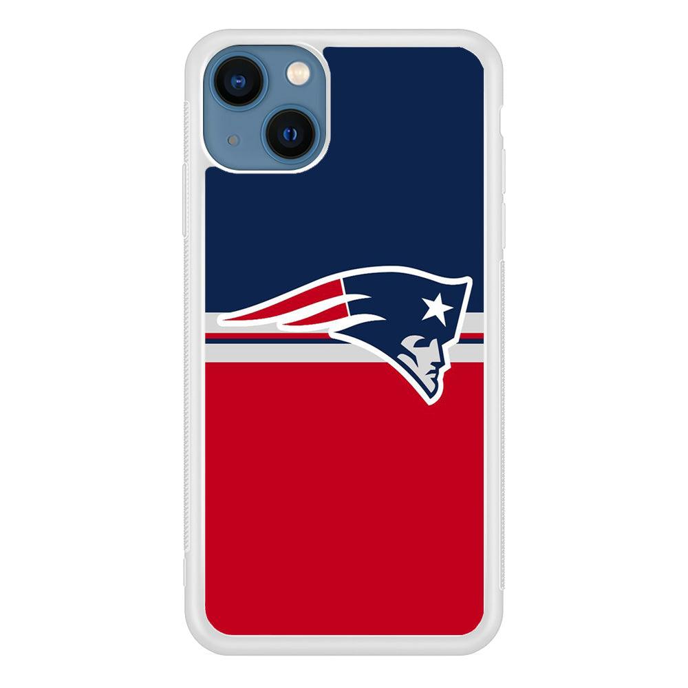 NFL New England Patriots 001 iPhone 13 Mini Case-Rubber / White (2D Case)-Xtracase