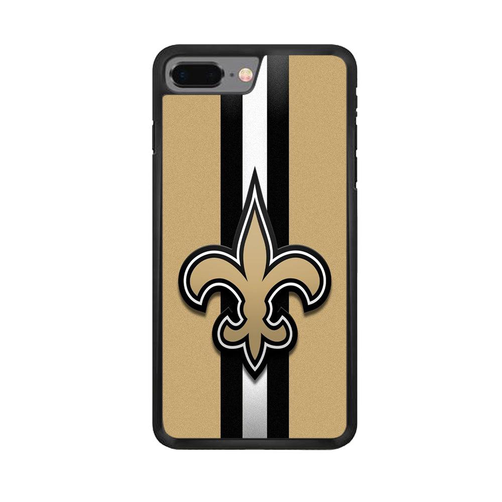 NFL New Orleans Saints 001 iPhone 7 Plus Case-Rubber / Black (2D Case)-Xtracase
