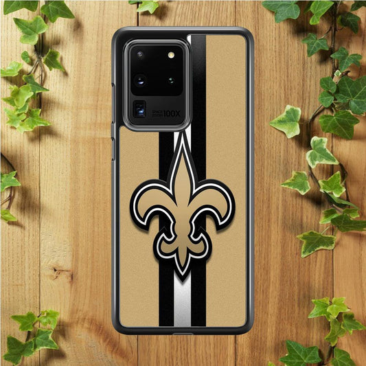 NFL New Orleans Saints 001 Samsung Galaxy S20 Ultra Case-Rubber / White (2D Case)-Xtracase