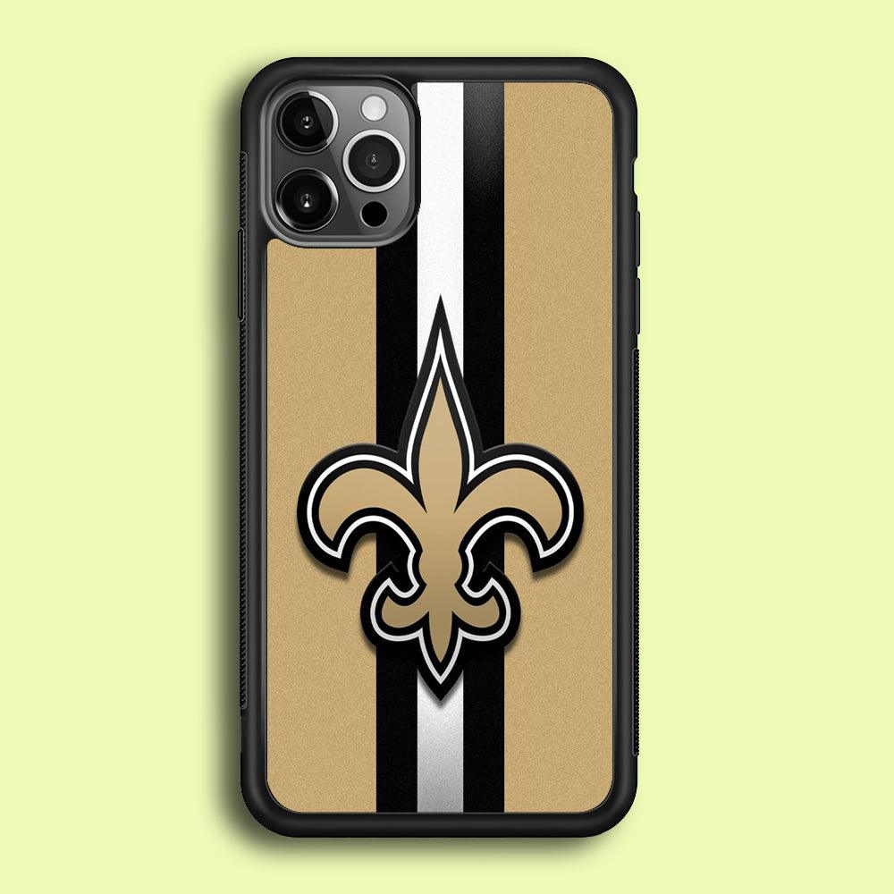 NFL New Orleans Saints 001 iPhone 12 Pro Case-Rubber / Black (2D Case)-Xtracase