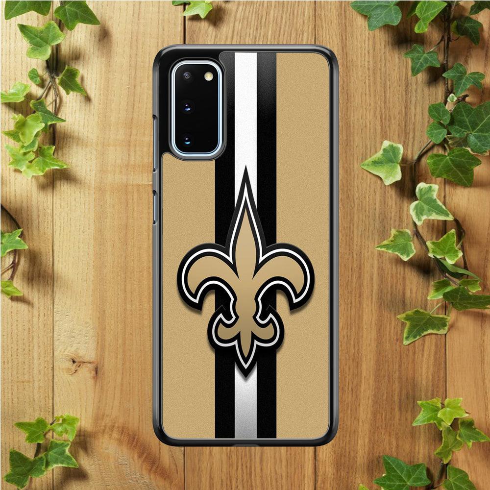NFL New Orleans Saints 001 Samsung Galaxy S20 Case-Rubber / White (2D Case)-Xtracase