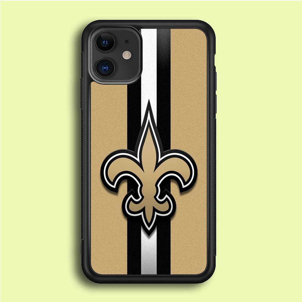 NFL New Orleans Saints 001 iPhone 12 Mini Case-Rubber / Black (2D Case)-Xtracase