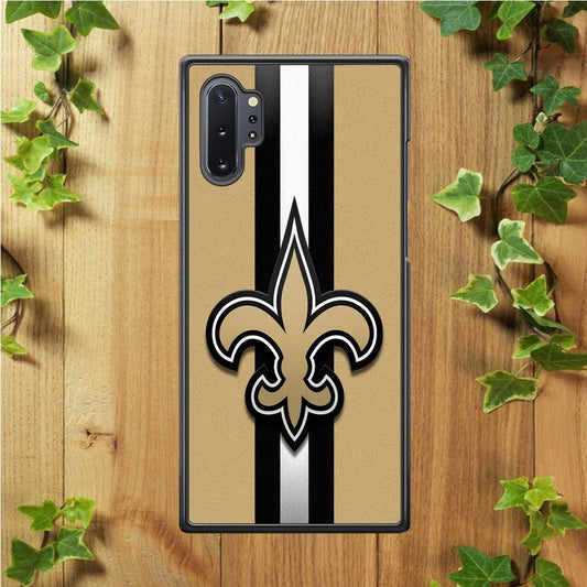 NFL New Orleans Saints 001 Samsung Galaxy Note 10 Plus Case-Rubber / Black (2D Case)-Xtracase
