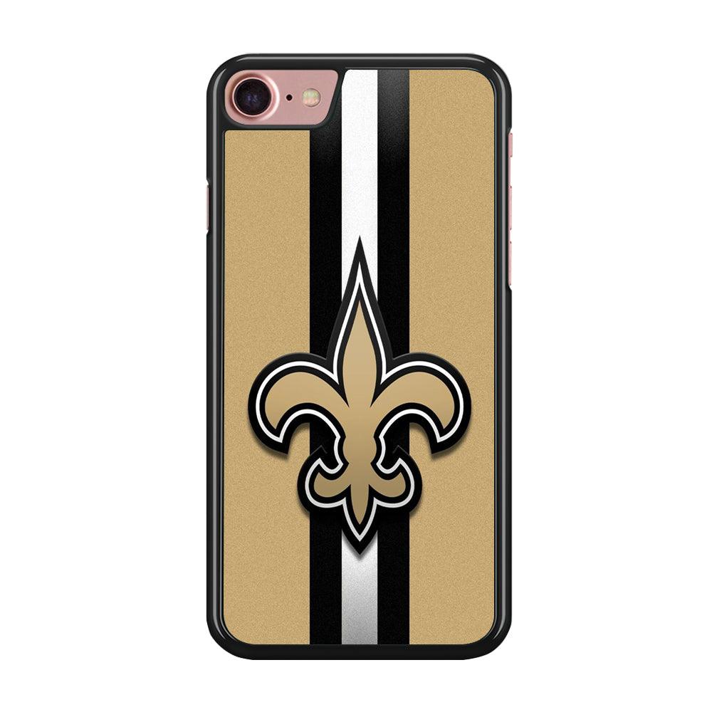 NFL New Orleans Saints 001 iPhone SE 2020 Case-Rubber / Black (2D Case)-Xtracase