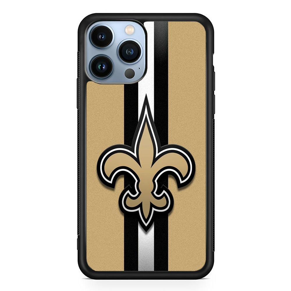 NFL New Orleans Saints 001 iPhone 13 Pro Case-Rubber / Black (2D Case)-Xtracase