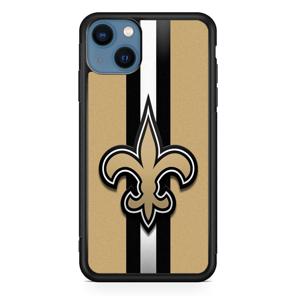 NFL New Orleans Saints 001 iPhone 13 Case-Rubber / Black (2D Case)-Xtracase